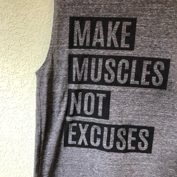 “Make Muscles Not Excuses” Muscle Tank - Picture 2 of 3
